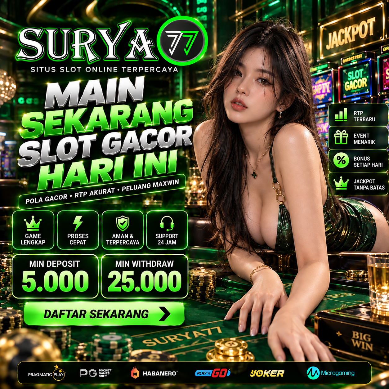 SURYA77 ≫ Viral! Best High RTP Games Slot Online Dijamin Gacor Pragmatic Play & PG SOFT